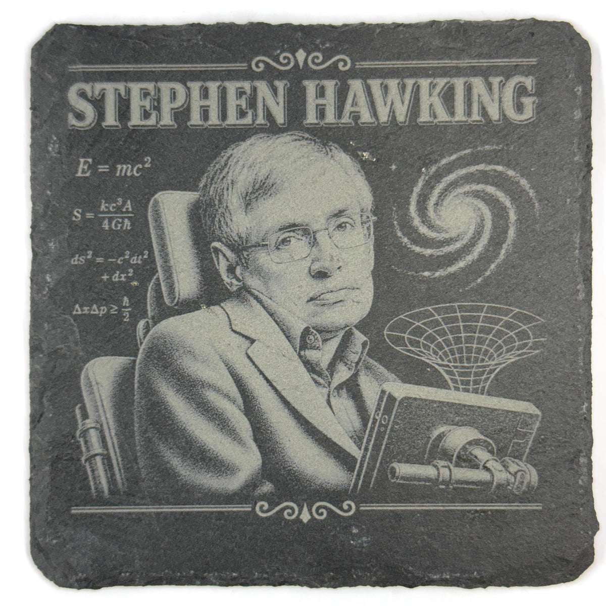 Great Scientists and Inventors Collection, Set of 4 Laser Engraved Slate Coasters