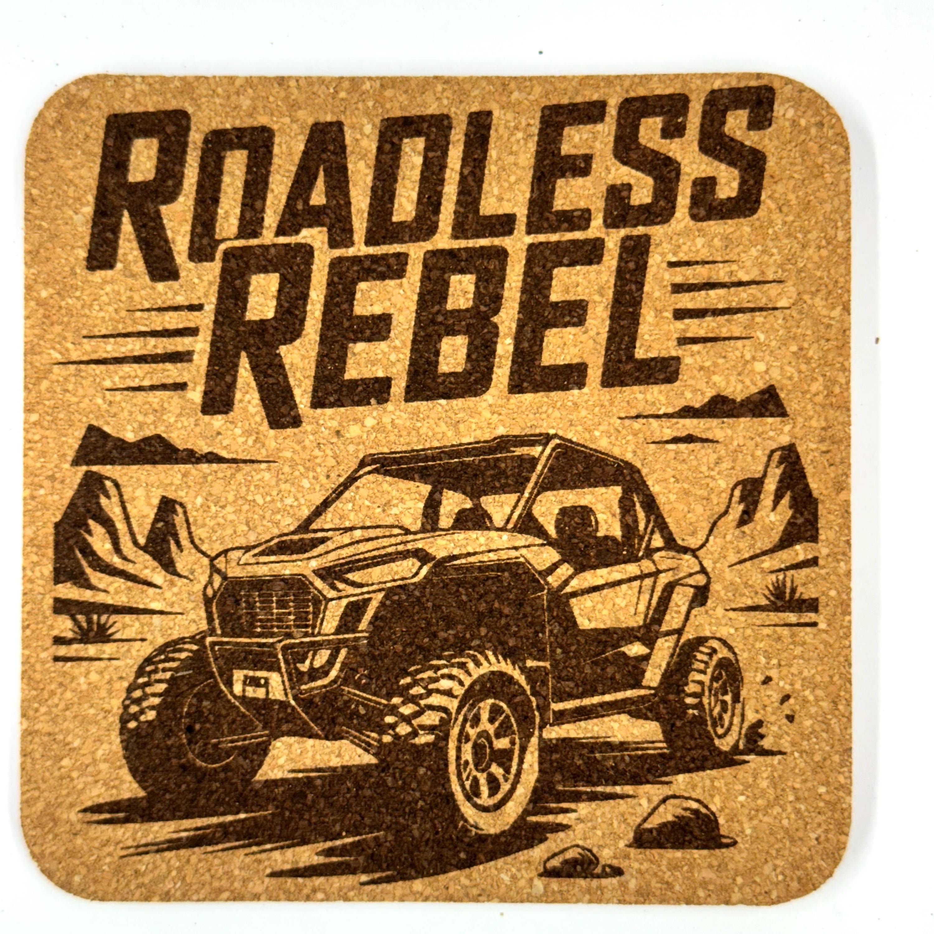 Off Road UTV Adventure, Set of 4 Laser Engraved Cork Coasters