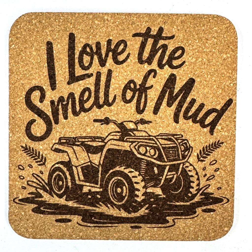 Mud Trails & Four-Wheel Thrills, Set of 4 Laser Engraved Cork Coasters