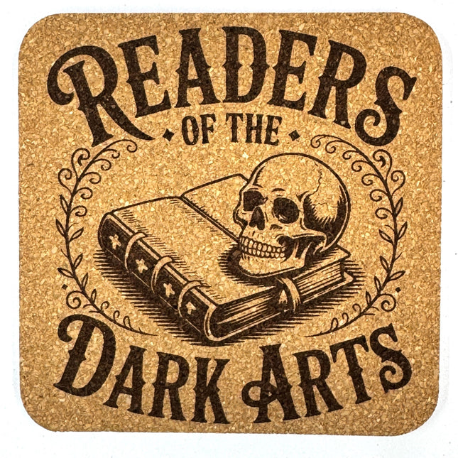 Dark Romance Book Lovers, Set of 4 Laser Engraved Cork Coasters