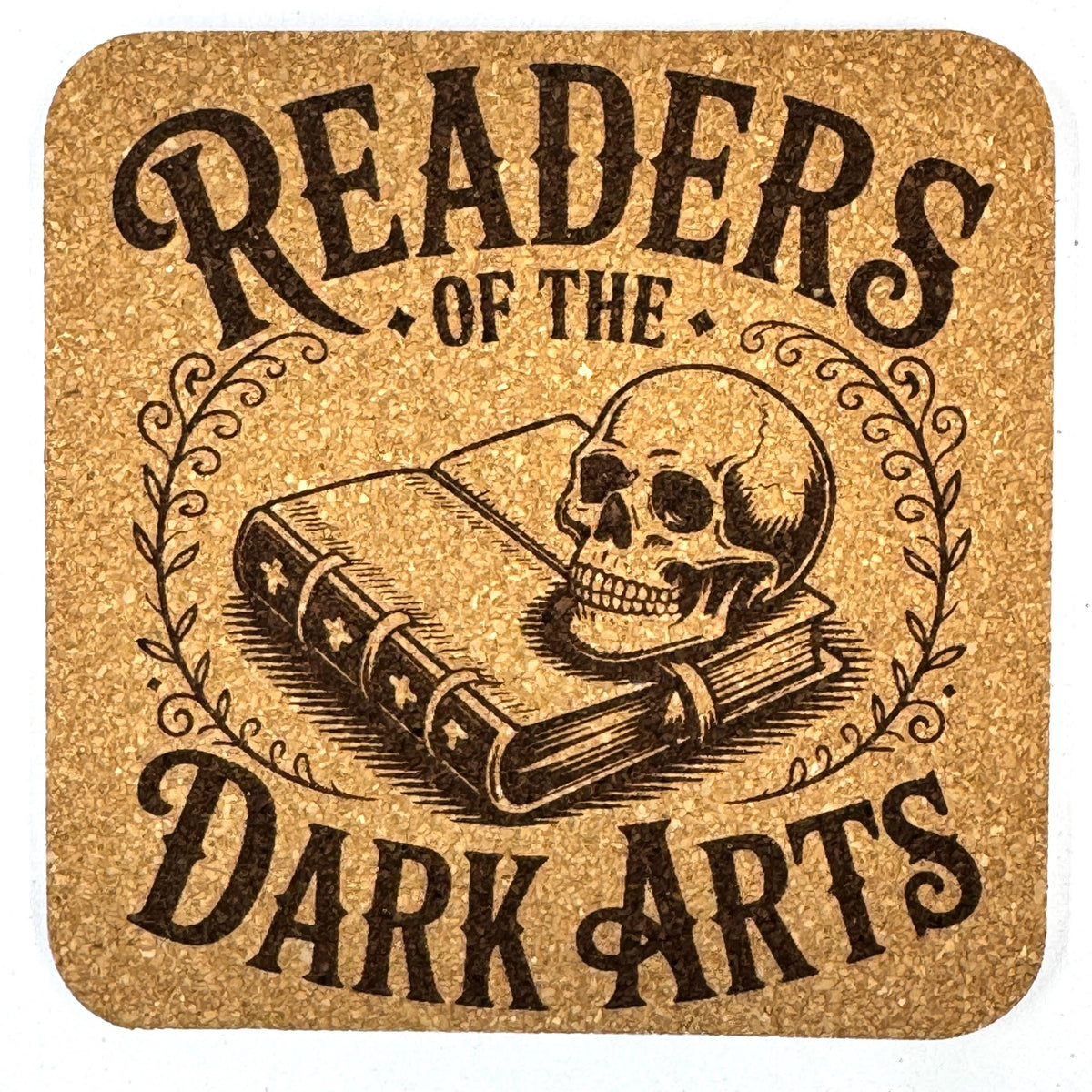 Dark Romance Book Lovers, Set of 4 Laser Engraved Cork Coasters