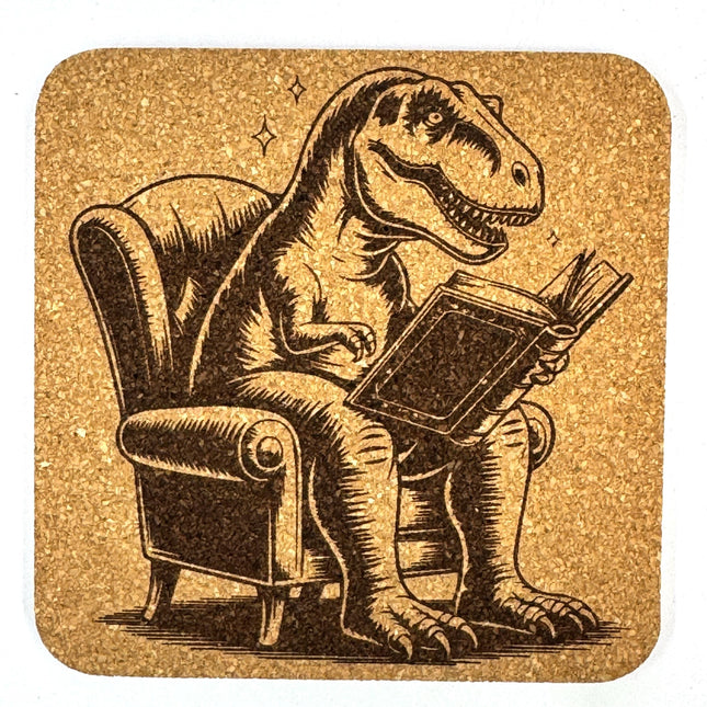 Fantasy Sci-Fi Readers, Set of 4 Laser Engraved Cork Coasters