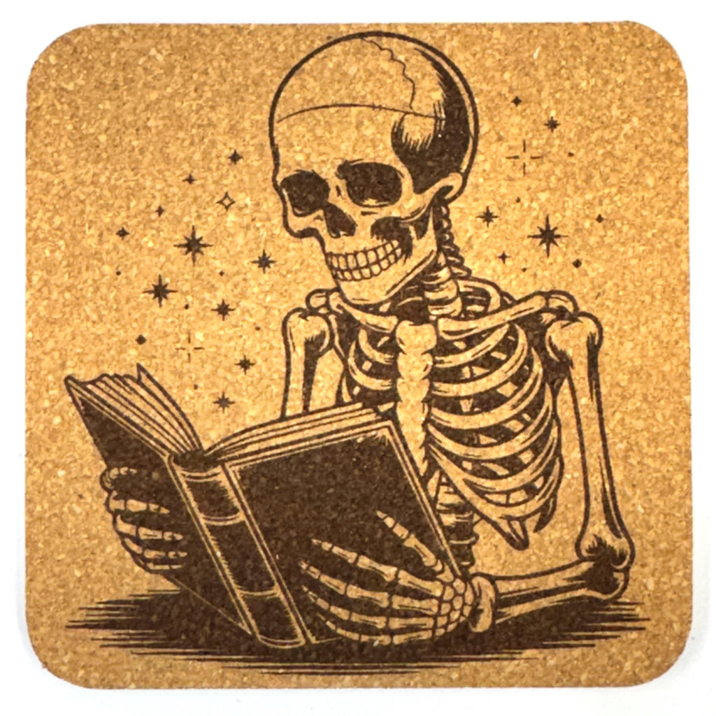 Fantasy Sci-Fi Readers, Set of 4 Laser Engraved Cork Coasters