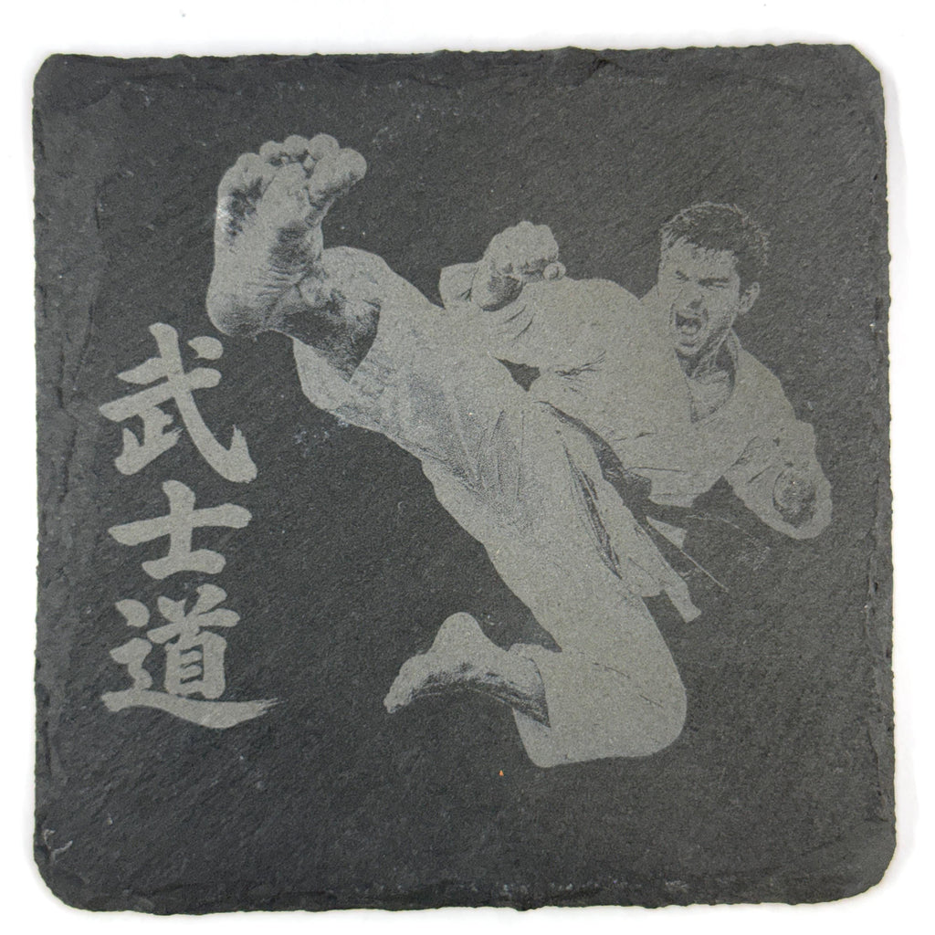 Karate Martial Arts Set of 4 Laser Engraved Slate Coasters