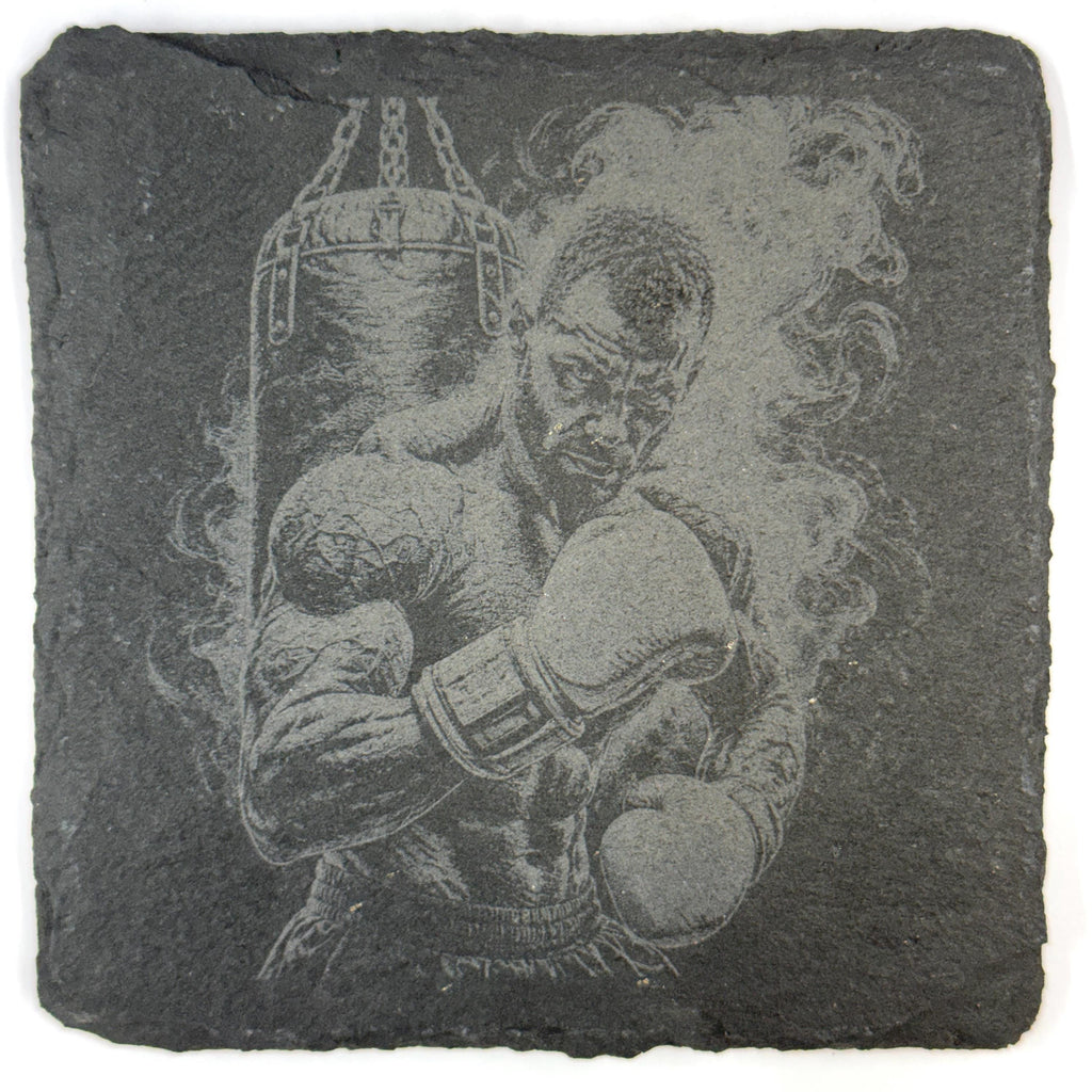 Boxing Champions Set of 4 Laser Engraved Slate Coasters
