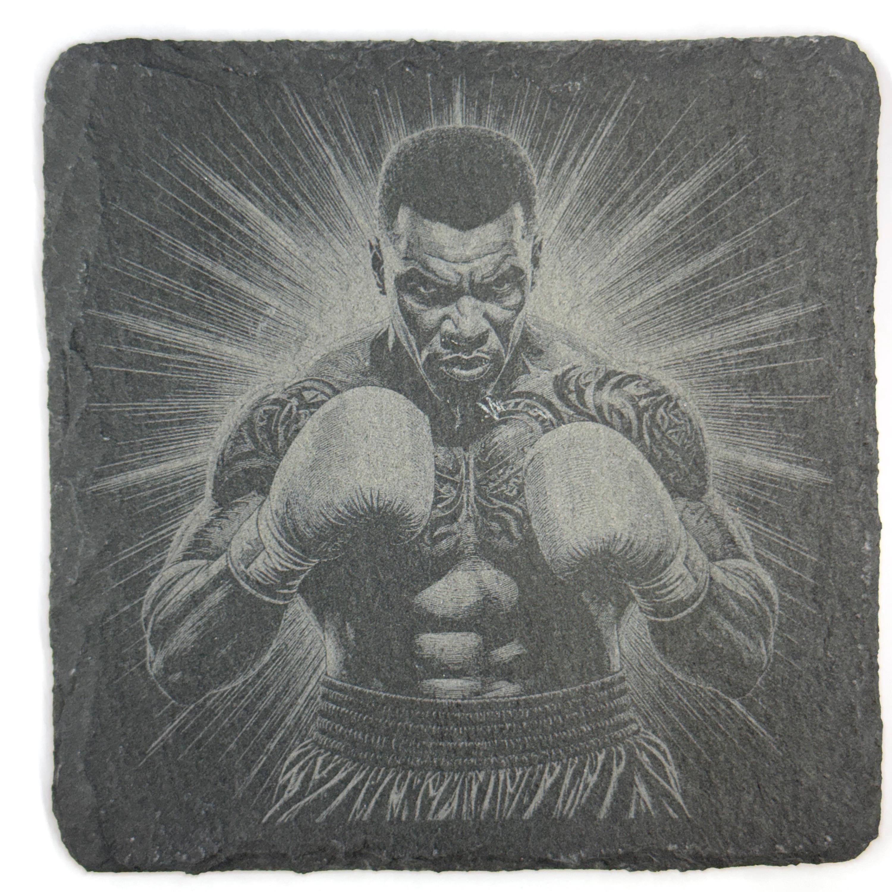 Boxing Champions Set of 4 Laser Engraved Slate Coasters