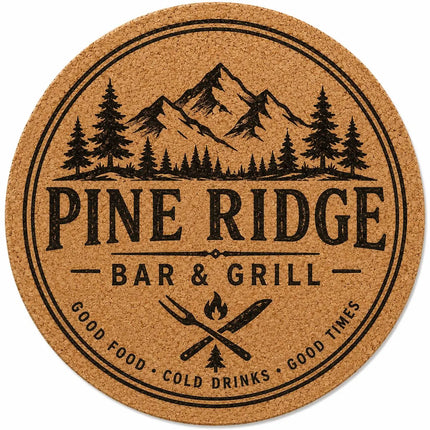 Custom Engraved Round Cork Coasters – Logo, Wedding, Bar & Event Designs