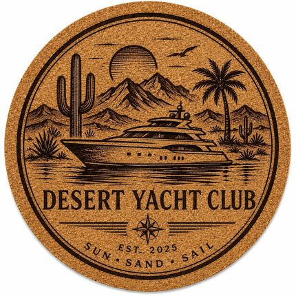Custom Engraved Round Cork Coasters – Logo, Wedding, Bar & Event Designs