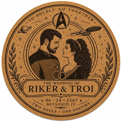 Custom Engraved Round Cork Coasters – Logo, Wedding, Bar & Event Designs