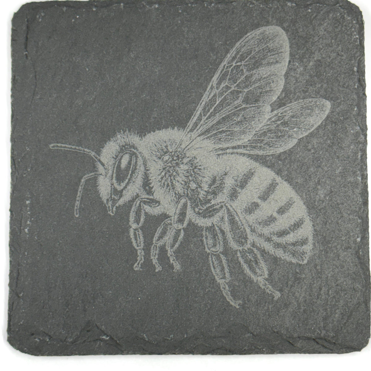 Honey Bees & Blossoms Set of 4 Laser Engraved Slate Coasters