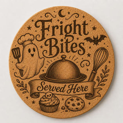 Halloween Cork Trivet, 8 Inch Laser Engraved Hot Pad, Fall Kitchen Decor