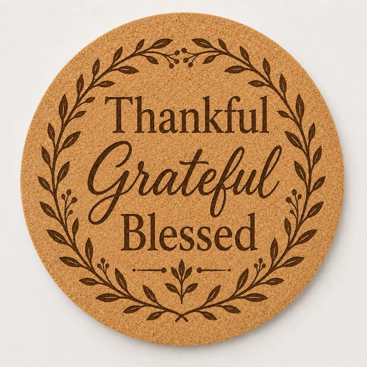 Custom or Pre-Designed 8" Cork Trivet – Laser Engraved Round Hot Pad – Personalized Kitchen Gift