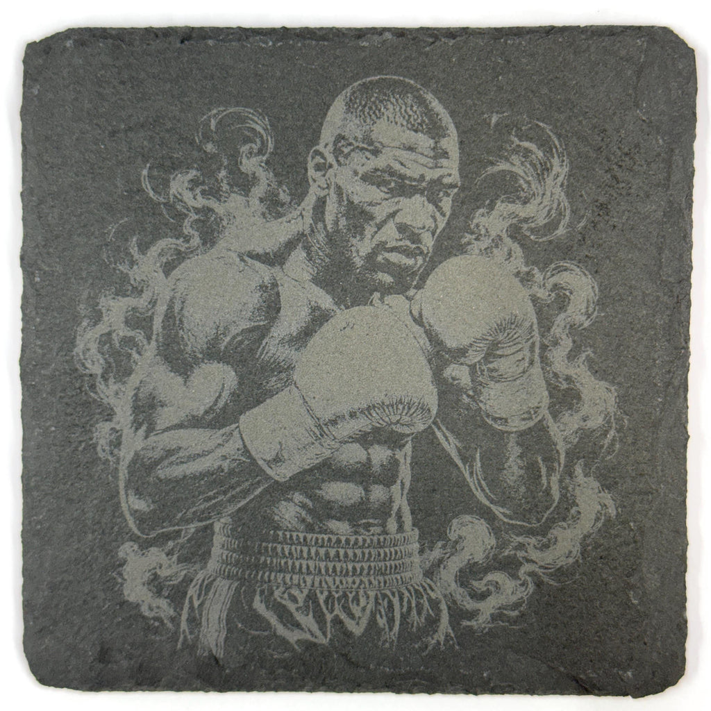 Boxing Champions Set of 4 Laser Engraved Slate Coasters
