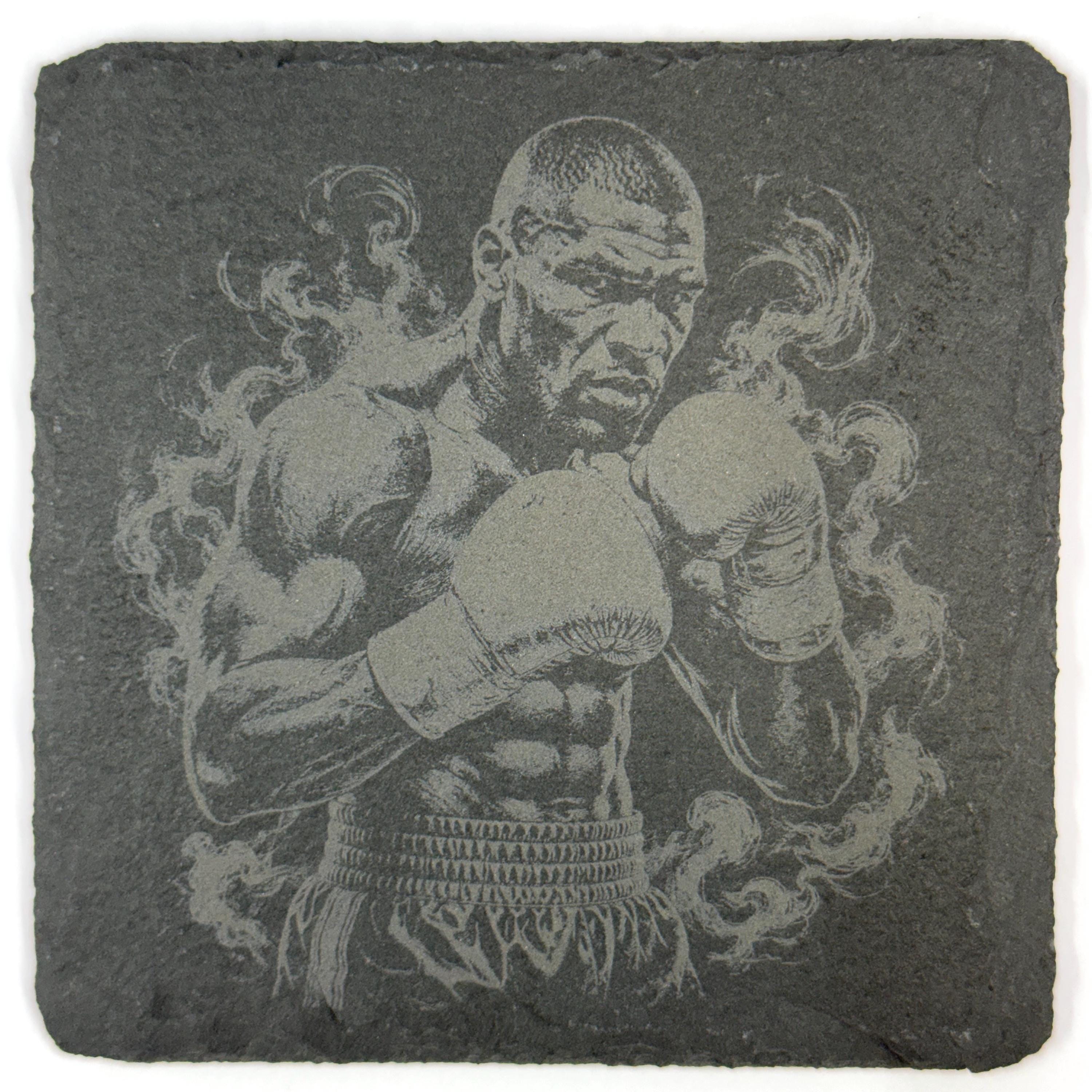 Boxing Champions Set of 4 Laser Engraved Slate Coasters