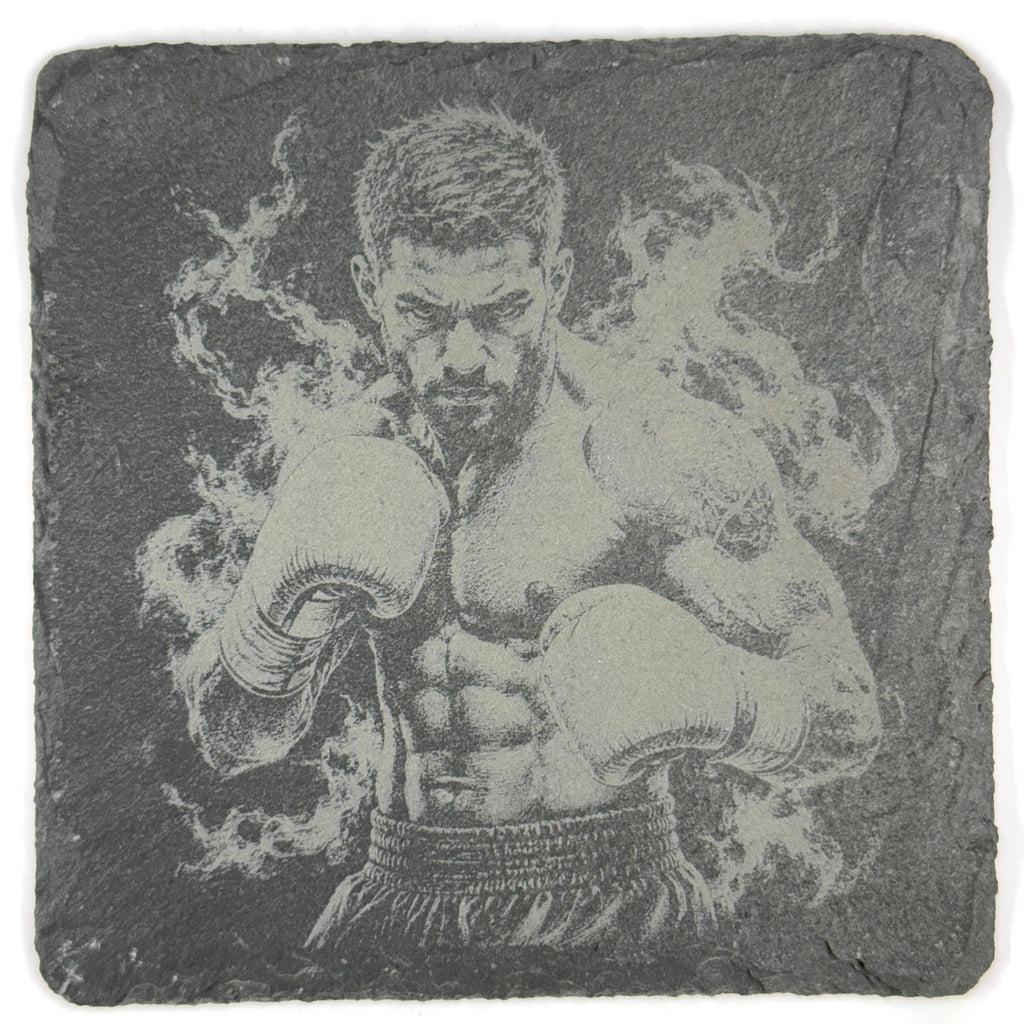 Boxing Champions Set of 4 Laser Engraved Slate Coasters