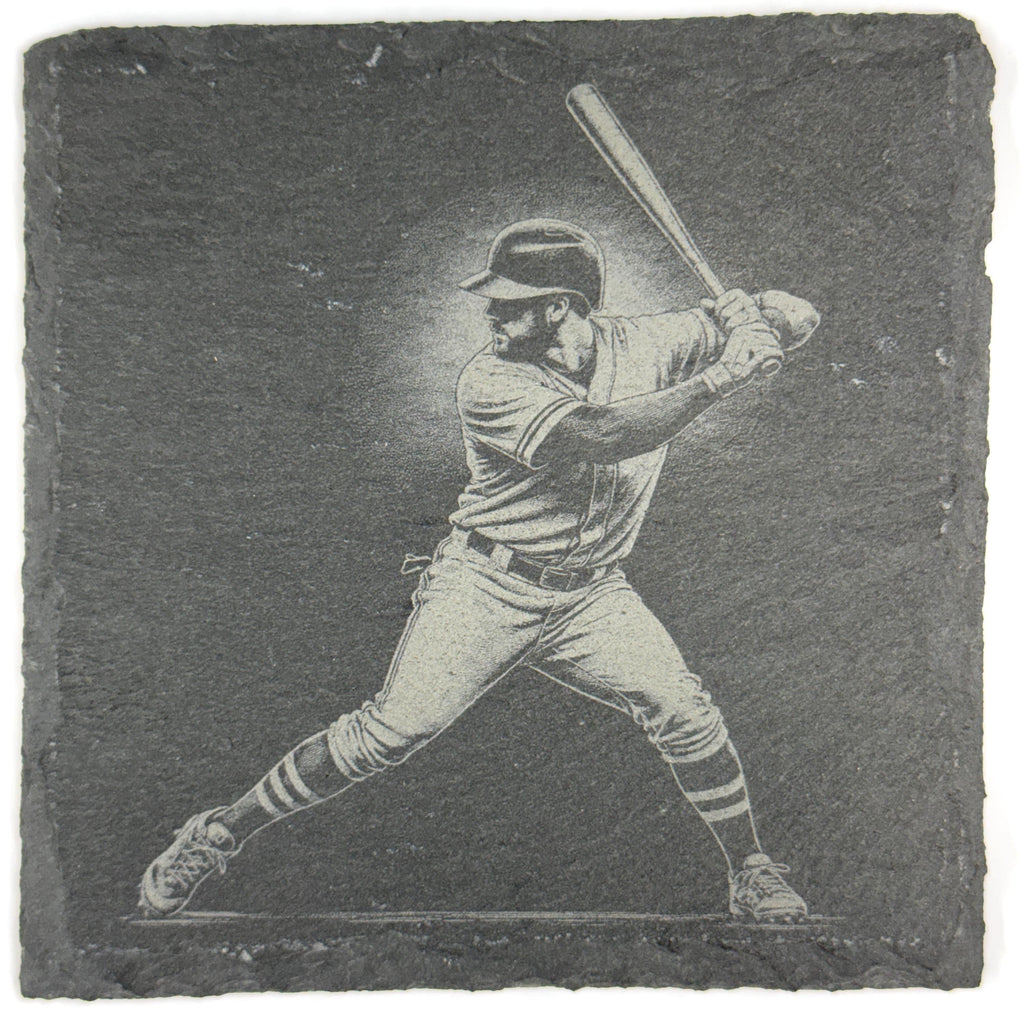 Baseball Players and Catchers Set of 4 Laser Engraved Slate Coasters