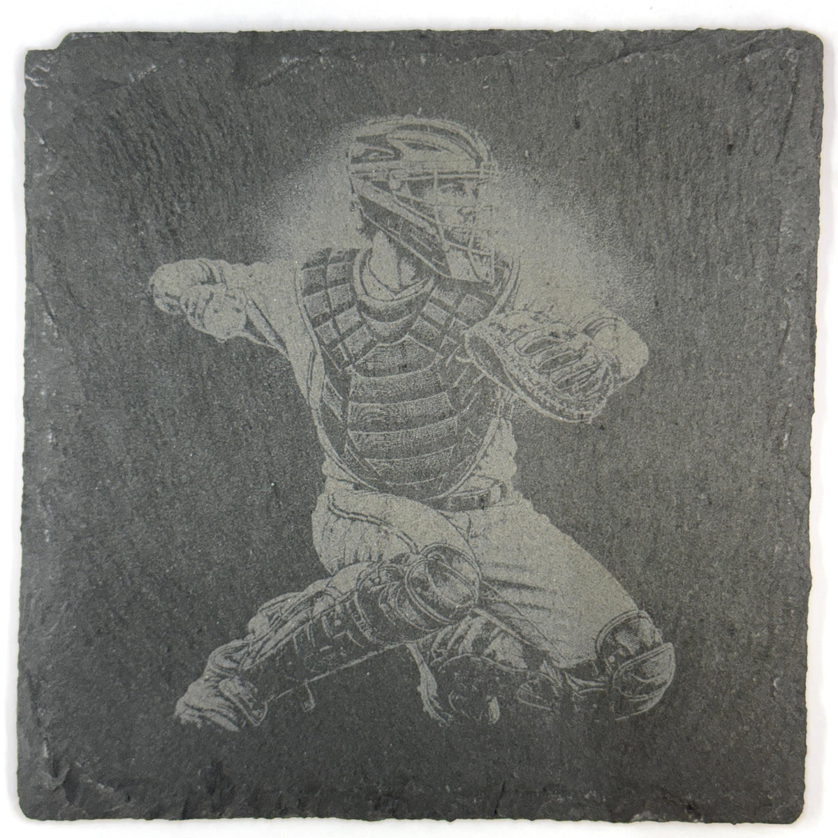 Baseball Players and Catchers Set of 4 Laser Engraved Slate Coasters