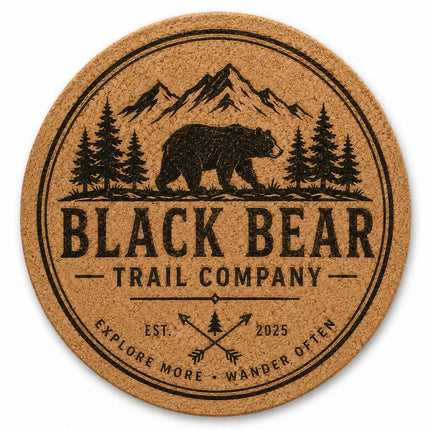 Custom Engraved Round Cork Coasters – Logo, Wedding, Bar & Event Designs