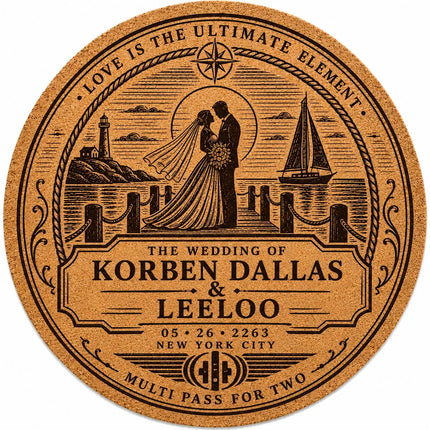 Custom Engraved Round Cork Coasters – Logo, Wedding, Bar & Event Designs