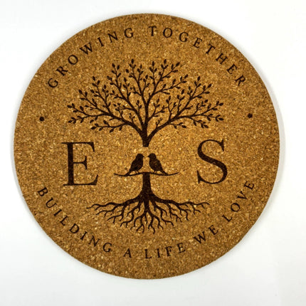 Custom Engraved Round Cork Coasters – Logo, Wedding, Bar & Event Designs
