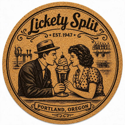 Custom Engraved Round Cork Coasters – Logo, Wedding, Bar & Event Designs