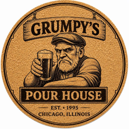 Custom Engraved Round Cork Coasters – Logo, Wedding, Bar & Event Designs