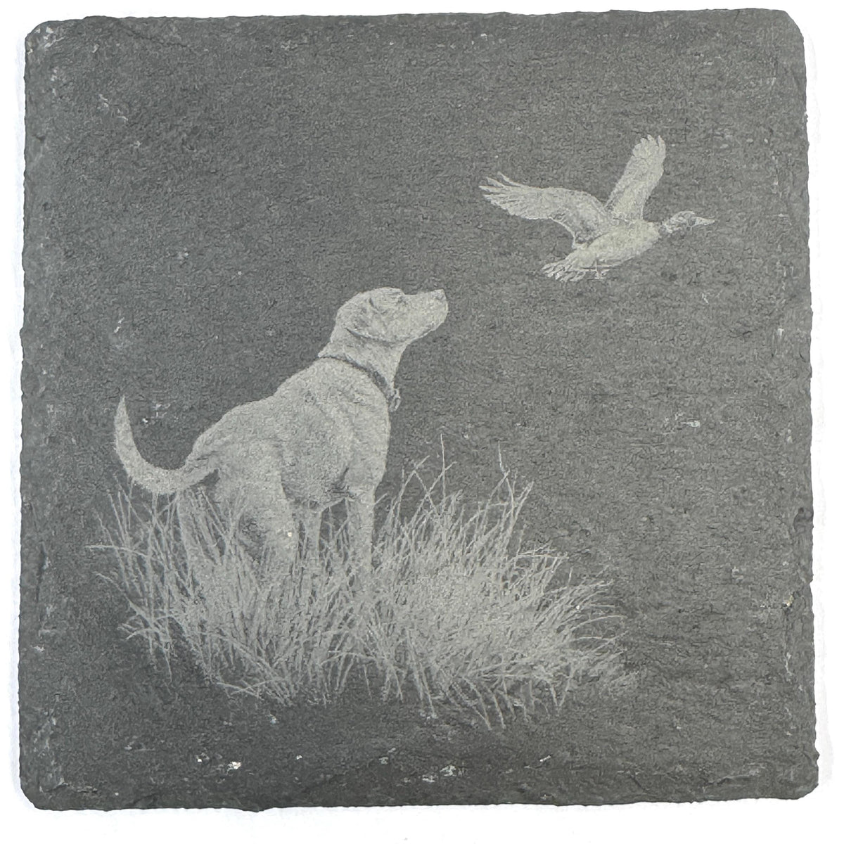 Labrador Retriever Duck Hunting Set of 4 Laser Engraved Slate Coasters