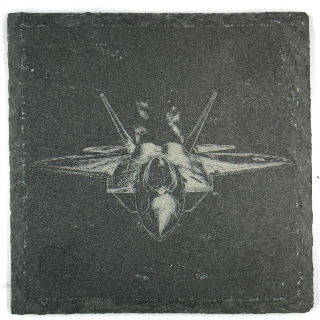 Military Aircraft Fighter Jets Set of 4 Laser Engraved Slate Coasters