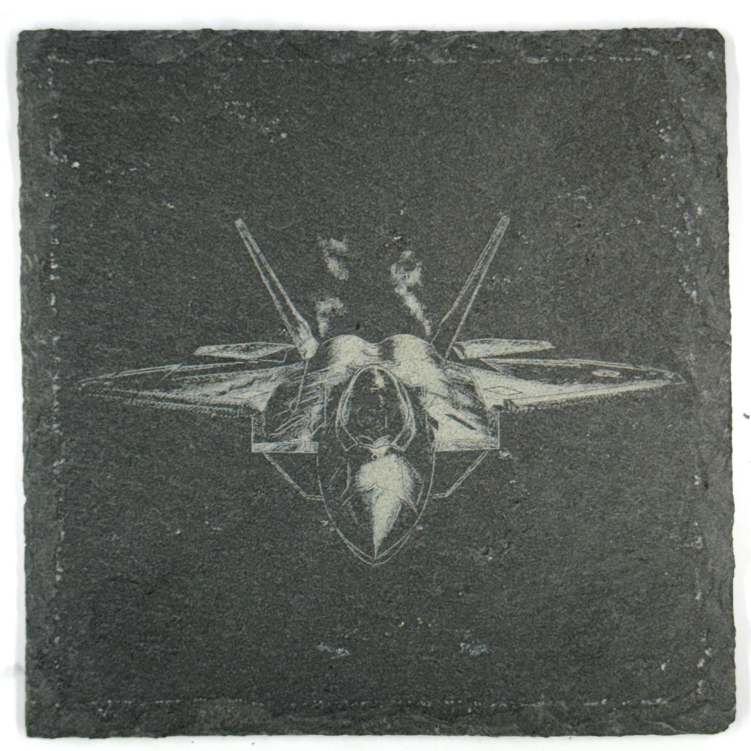 Military Aircraft Fighter Jets Set of 4 Laser Engraved Slate Coasters